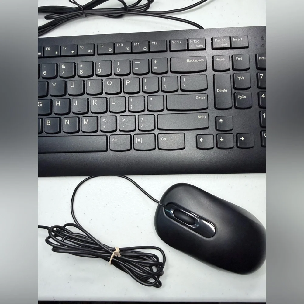 Lenovo Wired Keyboard and Mouse Set - Black